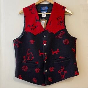 Vintage Pendleton High Grade Western Wear Southwestern Native American Vest 40